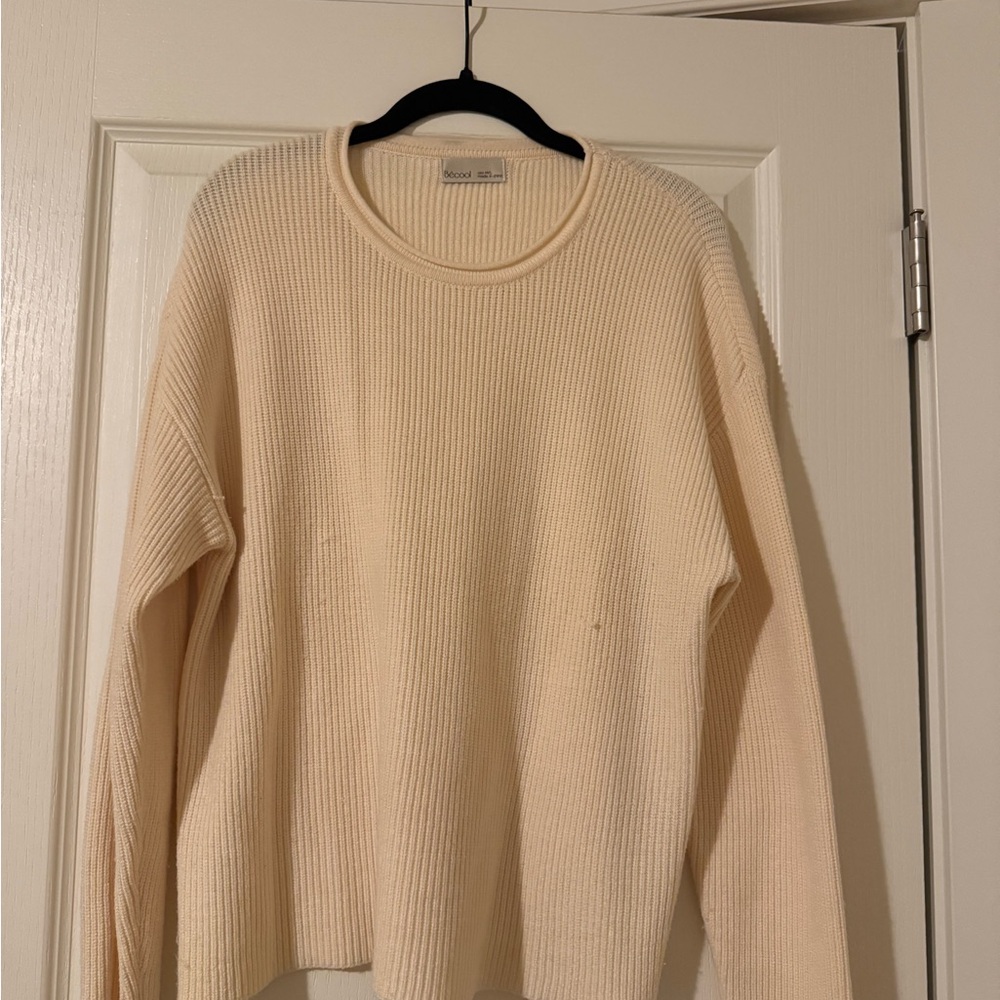 BE COOL Women's Ribbed Cream Sweater